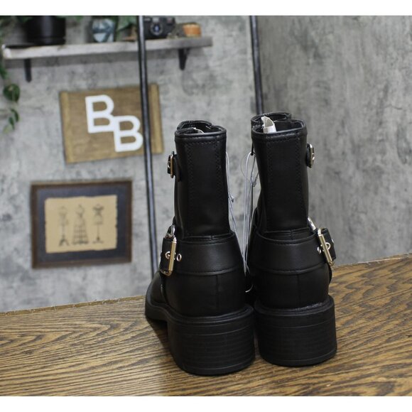 NWT Universal Thread Womens Connor Harness Buckle Ankle Boots 90511576 Black 8M - Picture 7 of 9